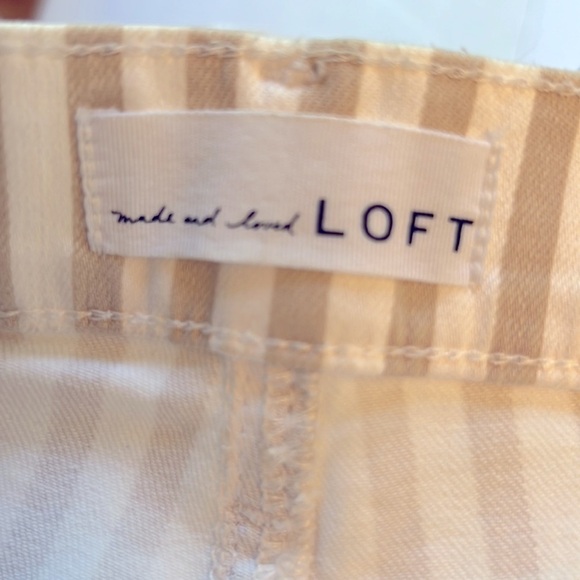 Loft Made and Love High Waist Flare Crop Stripe Pants size 14 NWOT - Picture 8 of 11